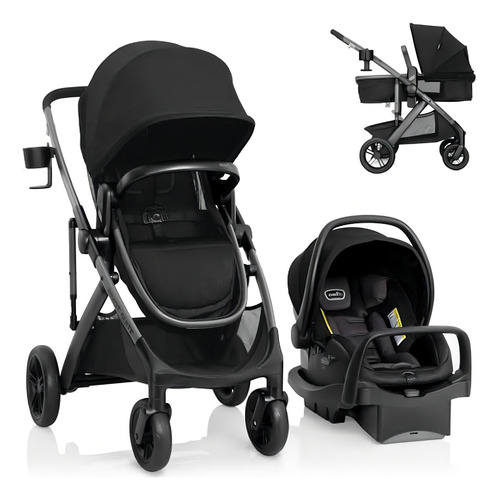 Evenflo Pivot Xpand Sistema De Viaje Con Asiento De Coche Litemax Gris.