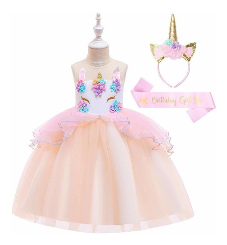 Disfraz De Unicornio Para Niñas De Flores Vestido Largo De | Envío gratis