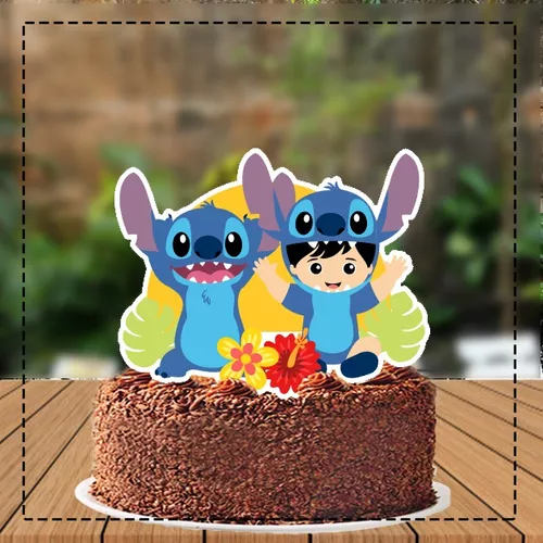 Topo De Bolo Topper Bebe Stitch Mesversário Infantil