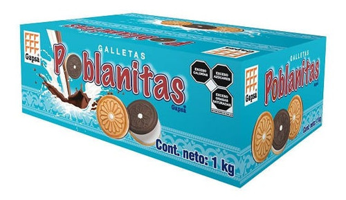 Galletas Poblanitas Gapsa 1 Kg, Caja Con 8 Piezas