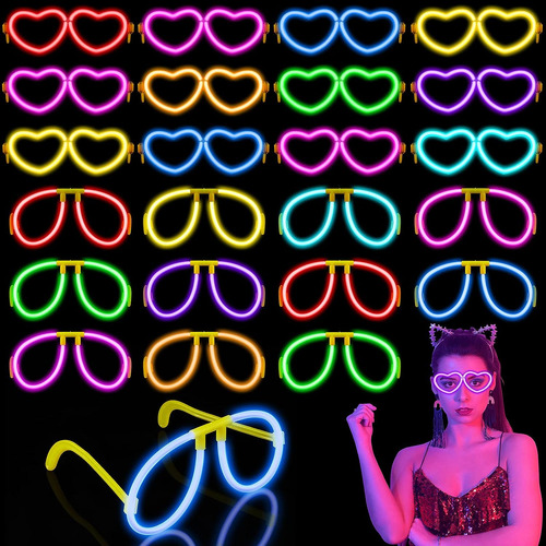 Jexine Glow Glasses Party Pack Glow Stick Glasses Glowpulgad