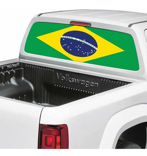 Adesivo Perfurado Bandeira Brasil S10 Amarok Hilux Frontier