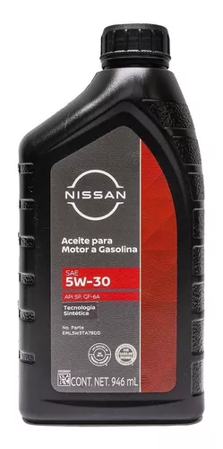 Aceite Sintético Para Motor Nissan Api Sn 5w30 946 Ml/ 1lt