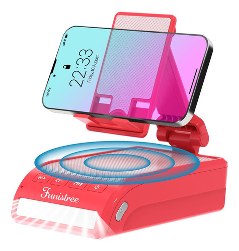 Funistree Altavoces Bluetooth Portátil Con soporte para teléfono Color Rojo 110v