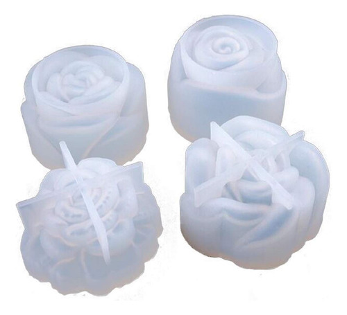 4 Uds 3d Flor Rosa Molde De Silicona Molde De Resina Di...