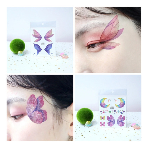 14pcs/set Mariposa Tatuaje Patch Maquillaje Patch
