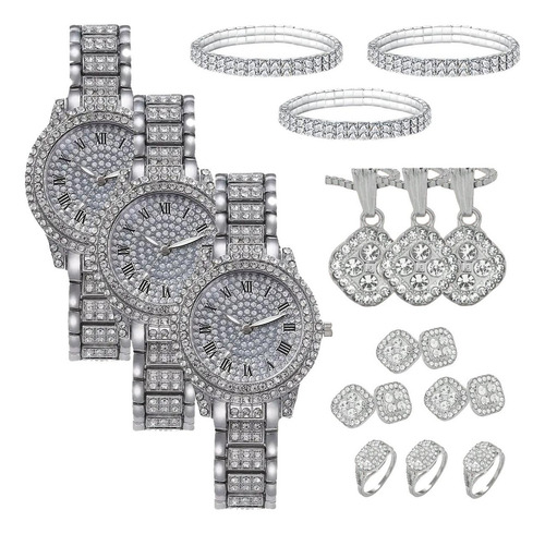 Reloj Femenino, Mxemi-003, 3pzas, Ø Dial 3.6cm, Longitud 23 Correa Plata