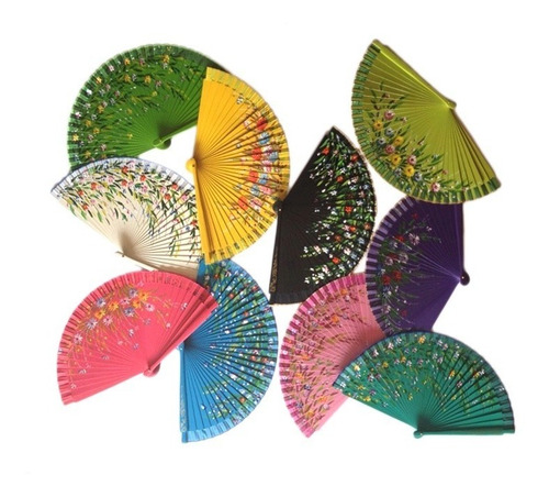 Imagen 2 de 6 de Abanico Con Estuche Regalo Mujer Uso Diario Calor Flamenco