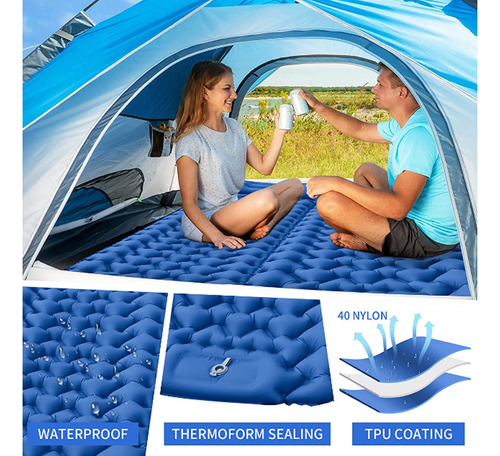 Colchoneta Inflable Para Dormir Con Almohada, Bomba De Pie I