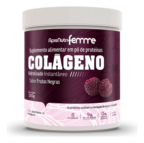 Colágeno Hidrolisado Beauty Complex (200g) Frutas Negras Frutas Roxas