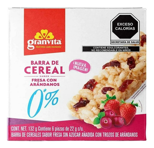 9 Pzas Barras De Cereal Granvita Sabor Fresa Con Arándanos 6