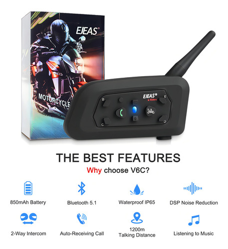 Ejeas Vnetphone 2 Juegos V6c Grupo Árbitro Inalámbrica Bluetooth Kit De Comunicación De Sistema De Comunicación Para Fútbol Hockey Rugby Sport