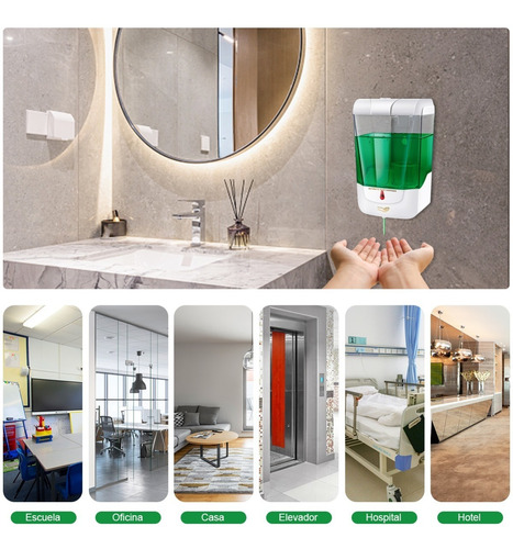 Imagen 6 de 10 de Dispensador Automático De Jabón De Gel Antibacteriano 700ml