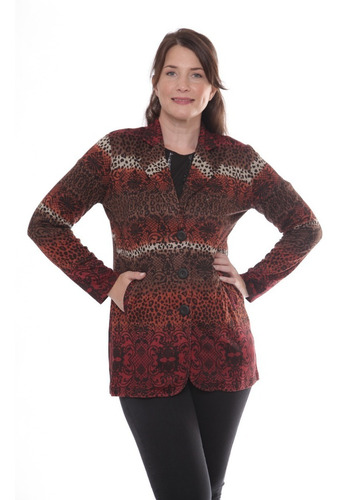 Imagen 5 de 5 de Saco Blazer Con Bolsillo Mujer Abrigado 9693