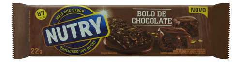 Barra de Cereal Bolo de Chocolate Nutry Pacote 22g