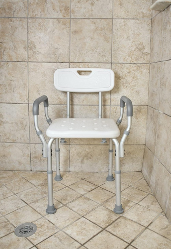 Silla Ajustable Ducha Respaldo Y Asas De Apoyo, Silla D...