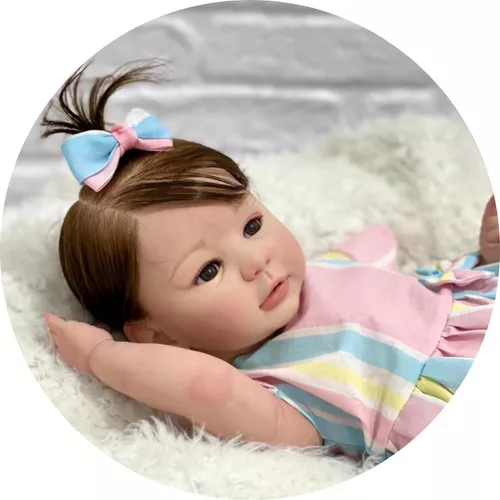 Bebê Reborn Menina Realista Silicone, Banho Fio A Fio Baby