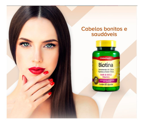Kit C3 Suplemento Biotina Vitalidade Pele Cabelos Maxinutri Morango