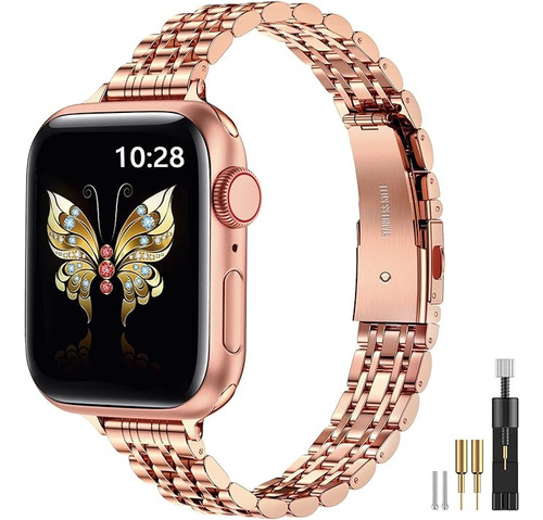 Malla De Metal Para Apple Watch S-9/8/7/6 49/45/44mm Rosa Do