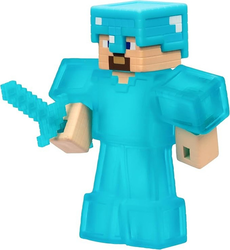 Goo Jit Zu Minecraft Steve Diamante Figura Estirable