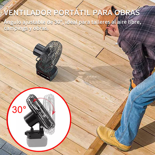 Ventilador Portátil Inalámbrico Ventiladores Piso Recargable Bokoptyr 2500 Rpm - 3500 Rpm La Batería Es Desmontable Lo Que La Hace Fácil De Llevar Aplicable Para Múltiples Escenarios