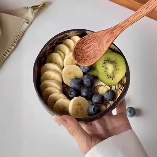 .s Cuenco De Cáscara De Coco Para Ensalada De Frutas Y