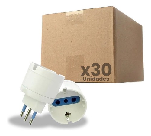 Pack Adaptadores De Enchufe Schuko 250v 10a 1500w 30 Uds