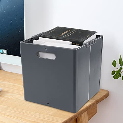 Cubos De Almacenamiento Plegables De Plástico Gris 28 Cm 4 P