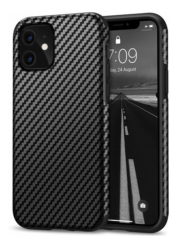 Estuche Para iPhone 11 Diseño Fibra Carbono Carcasa Hibrida