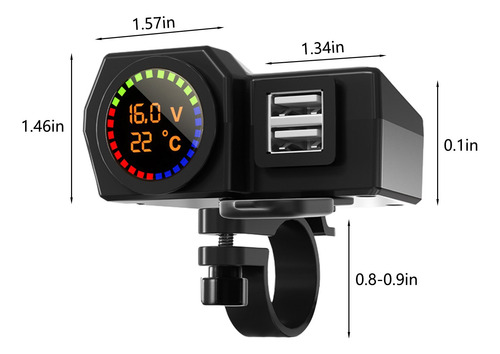 Adaptador De Cargador De Teléfono Usb Dual Para Motocicleta,