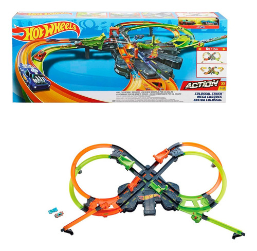 Hot Wheels Pista Gigante De Batidas Colossal + 2 Carrinhos