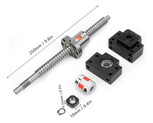 Tornillo De Bola Sfu1605 De Acero Inoxidable Con Tuerca Y Bk