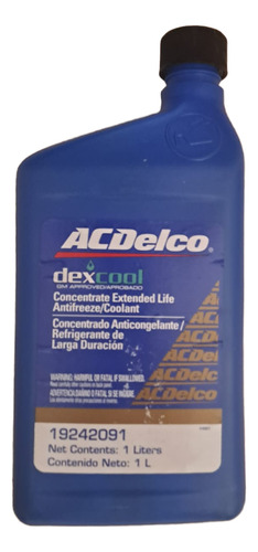 Liquido Refrigerante Original Gm Acdelco X 1 Lts
