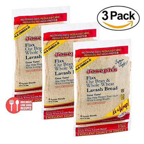 Valor 3 Pack: Lavash Pan De José Reduced Carb - 4 Panes Cuad