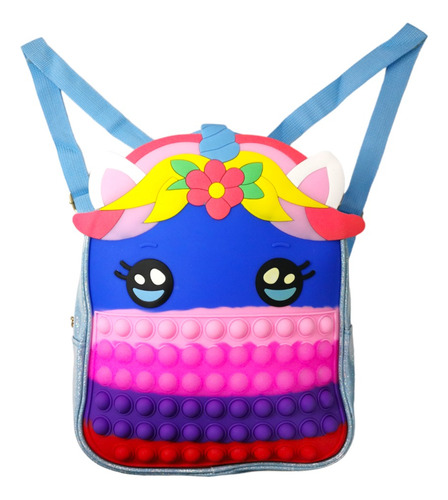 Mochila Bolso Pop It Grande Arcoíris Unicornio Niñas.