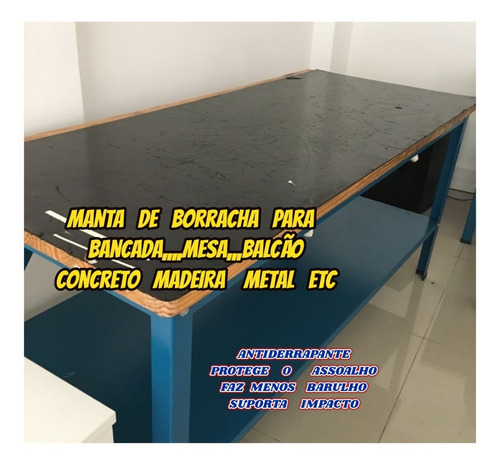 Lençol De Borracha 2mm Para Bancada Mesa Balcão 2.00x0.50cnt