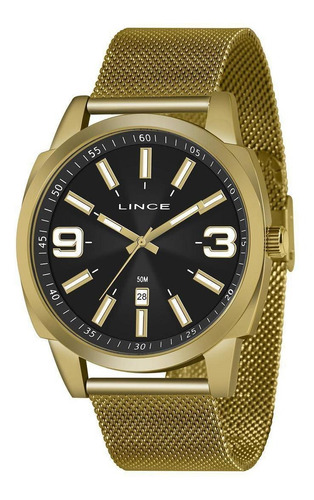 Relógio Lince Masculino Caixa Em Aço Mrg4683l-p2kx Dourado