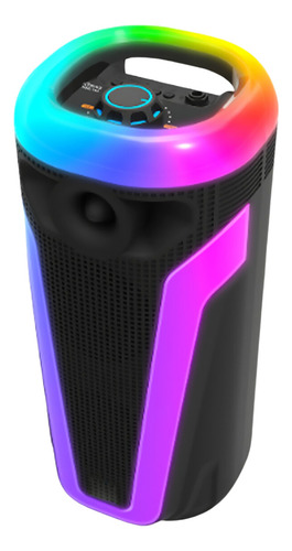 Caixa De Som Bluetooth Led Portátil 50w Multimídia Rádio Fm Cor Preto 110v/220v