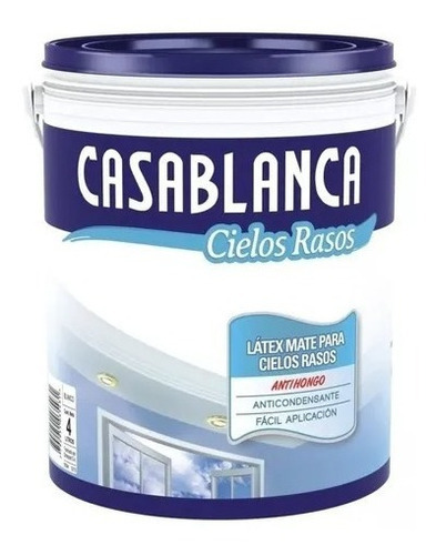 Pintura Látex Cielorraso Casablanca 10 Lts Antihongo Color Blanco