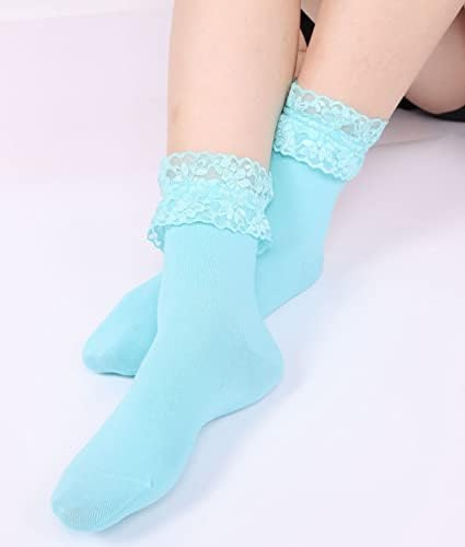 Viviki - Calcetines Tobilleros Con Volantes De Encaje Para M