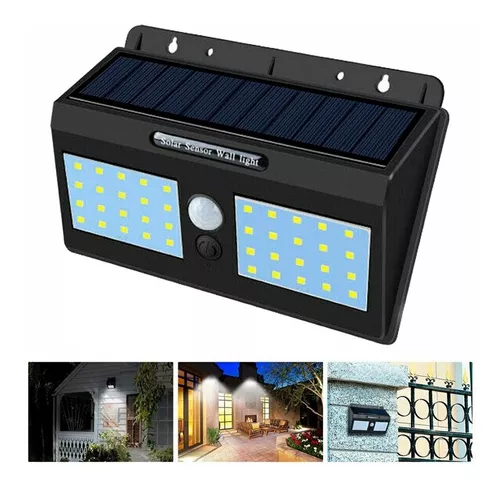 Lampara Solar 40 Led Doble Panel Con Sensor De Movimiento