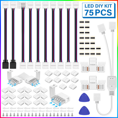 Kit Conector Tira Luz Led Adaptador Para Rgb 0.394 in 4