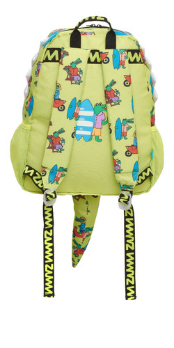 Mochila Fábula Jacaré De Boas Cor Verde Desenho do tecido Estampada