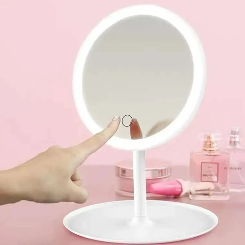 Imagen 6 de 7 de Espejo Redondo Para Maquillaje Luz Led Usb Touch / Lhua