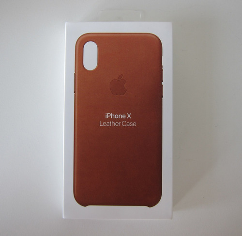 Protector Original Apple Leather Case Para iPhone X Brown 