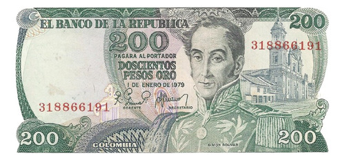 Colombia  200 Pesos Oro 1 Enero 1979