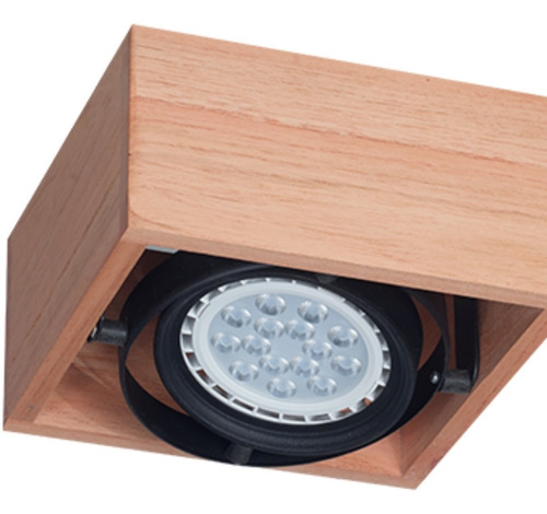 Plafon Cuadrado Madera Para Ar111 4 Luces Carilux Bco/ng