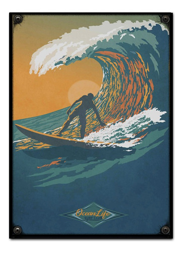 #624- Cuadro Decorativo Vintage 30 X 40 - Poster Surf Mar