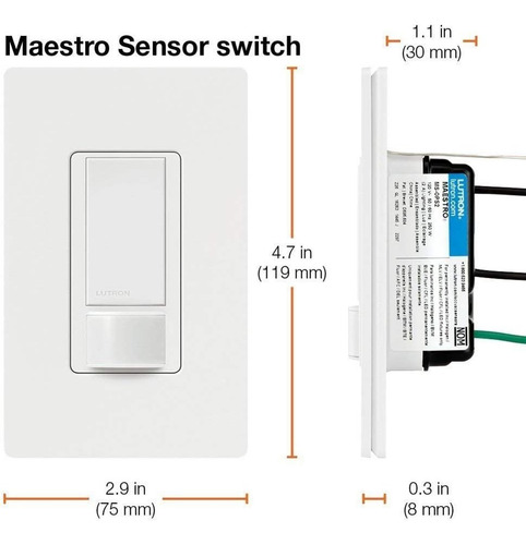 Lutron Main-54583 White Maestro Sensor Switch (2 Pack) | No