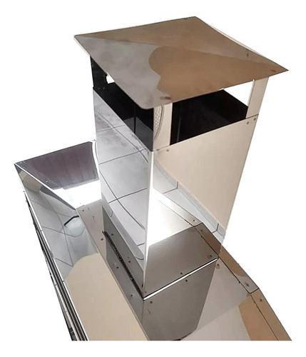 Carrinho Churrasco Grande Assar Espetinhos Coifa + 2 Grelha Cor Inox